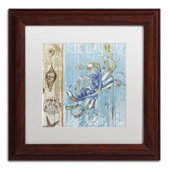 Trademark Fine Art Blue Crab I Framed Wall Art - Size 11x11