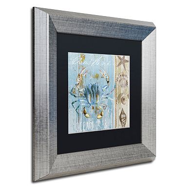 Trademark Fine Art Blue Crab II Silver Finish Framed Wall Art