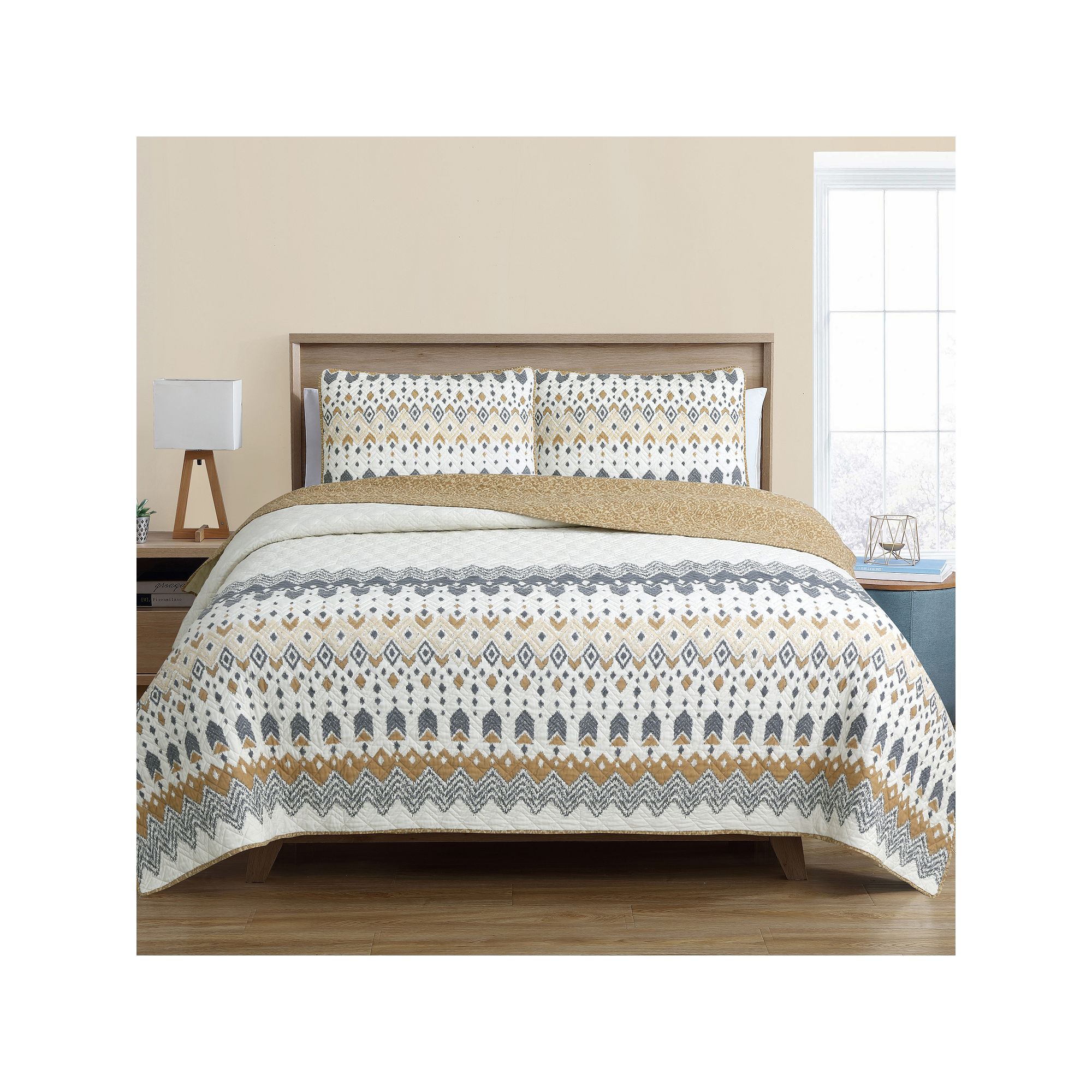 Estate Collection Johanna Quilt Set with Shams, Gold