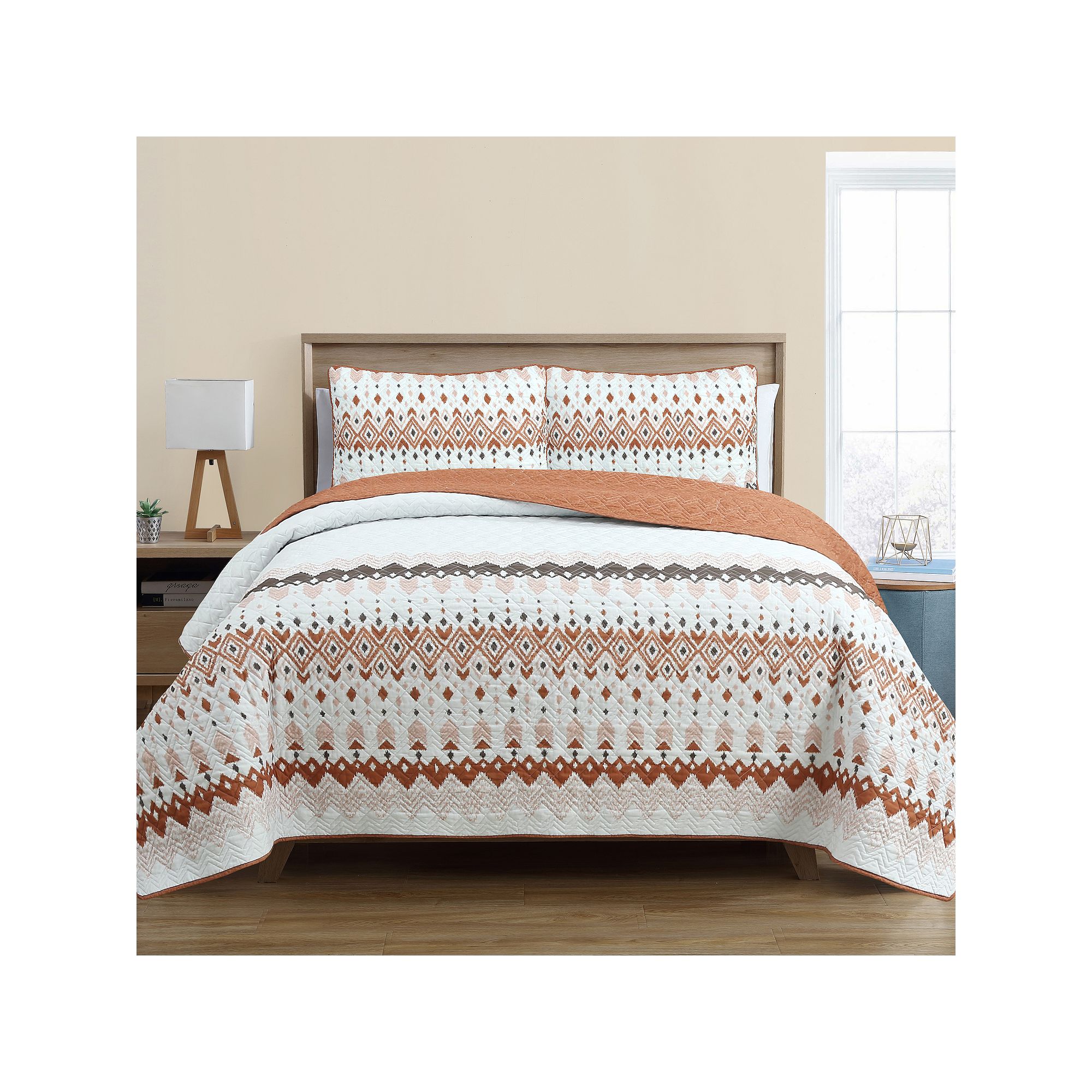 Estate Collection Johanna Quilt Set with Shams, Red
