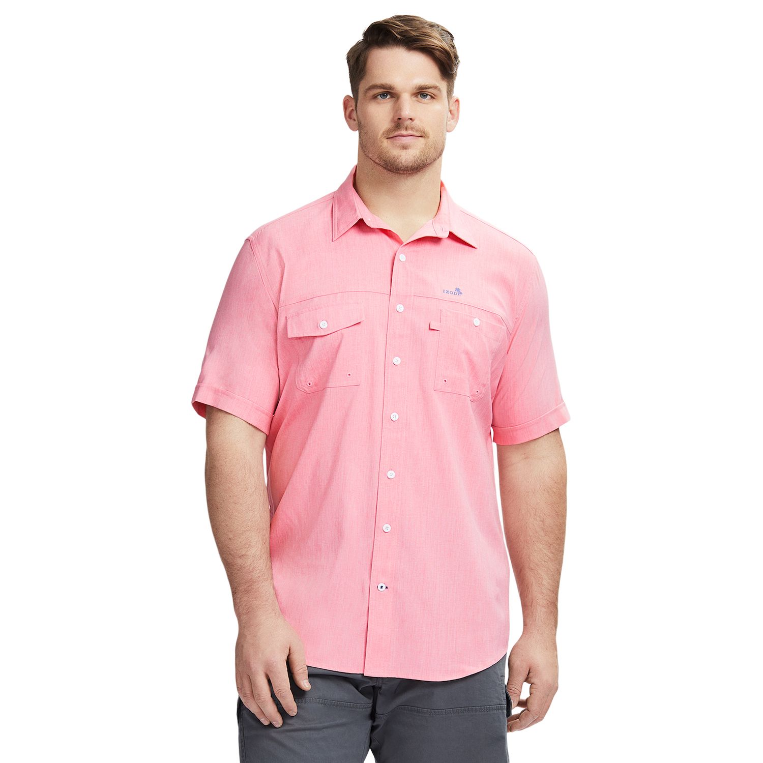 Big & Tall IZOD Sunshield Performance Button-Down Shirt