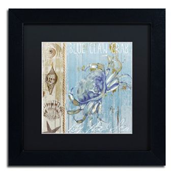 Trademark Fine Art Blue Crab I Black Framed Wall Art - Size 11x11