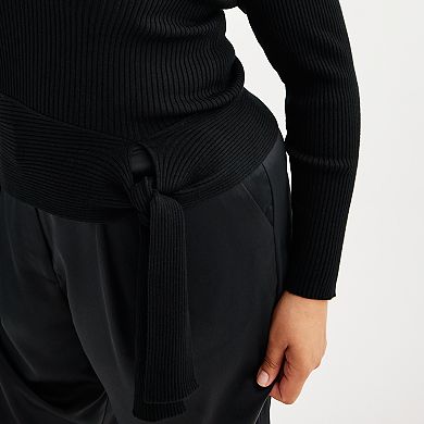 Plus Size INTEMPO™ Tie-Front Sweater