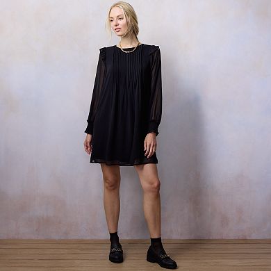 Petite LC Lauren Conrad Pleated A-Line Mini Dress
