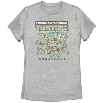 Juniors' Nickelodeon Teenage Mutant Ninja Turtles Distressed Group Poster Tee