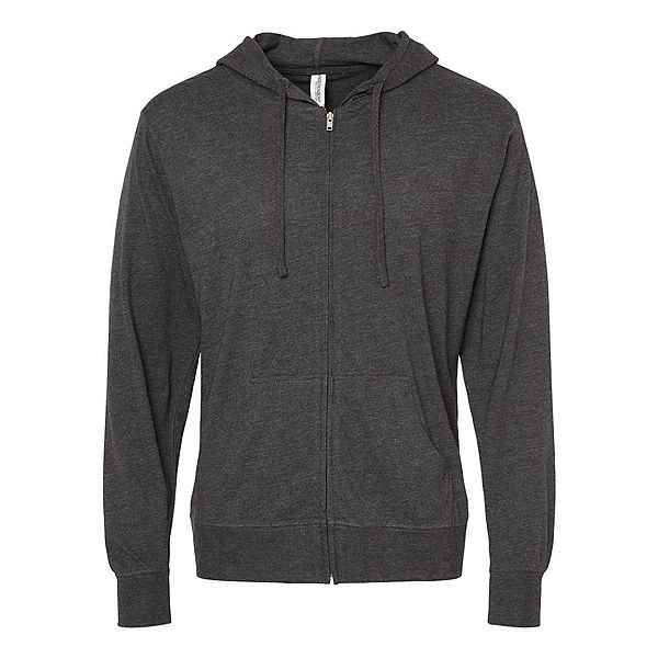 Independent Trading Co. Lightweight Jersey Full-Zip Hooded T-Shirt