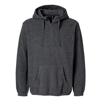 Burnside Polar Fleece Quarter-Zip Hooded Pullover
