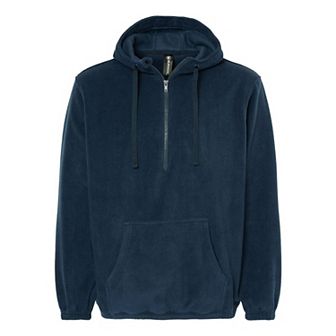 Burnside Polar Fleece Quarter-Zip Hooded Pullover