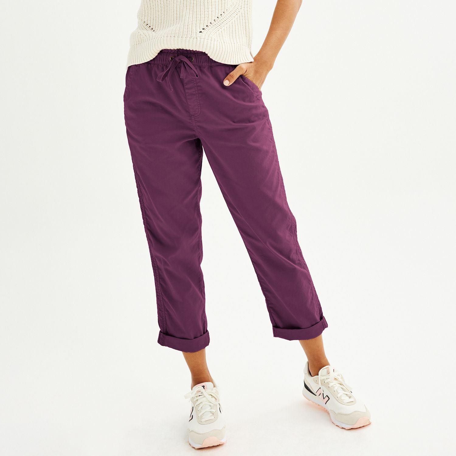 け*ん様 Sansangear 25SS CAPRI PANTS PURPLE Petite Sonoma Goods For Life® Easy Paper Bag Waist Capri Pants