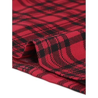 Women's Strapless Bodycon Plaid Zipper Front Dress