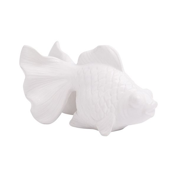 Home Essentials White Fantail Fish Figurine Table Decor