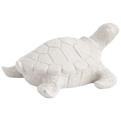 Everyday Decor White Ceramic Turtle Table Decor