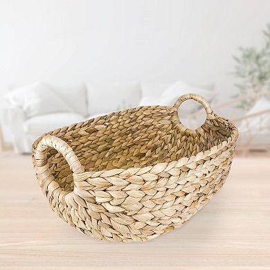 Belle Maison Scoop-Shaped Water Hyacinth Basket