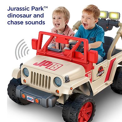 Power Wheels Jurassic Park Jeep Wrangler Battery-Powered Ride-On Vehicle by Fisher-Price