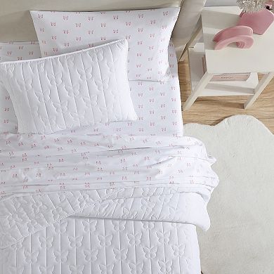 Laura Ashley White Butterfly Quilt Set