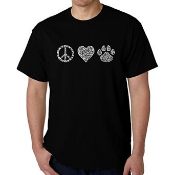 Peace Love Cats - Men's Word Art T-shirt