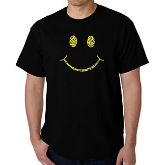 Be Happy Smiley Face - Men's Word Art T-shirt