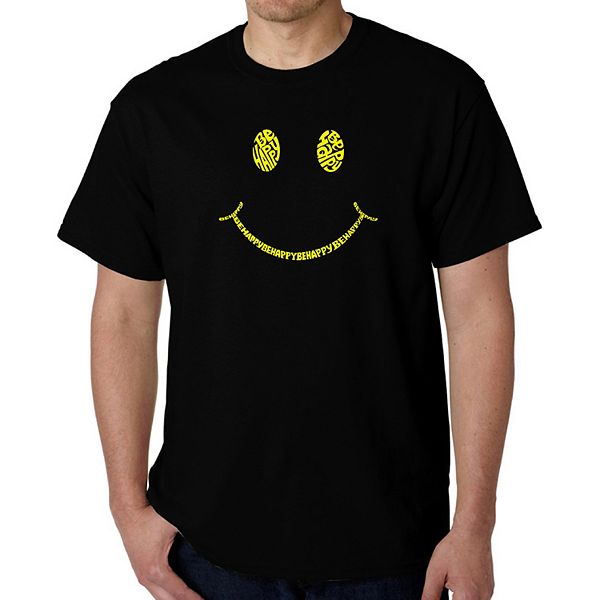 Be Happy Smiley Face - Men's Word Art T-shirt