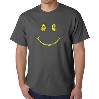Be Happy Smiley Face - Men's Word Art T-shirt