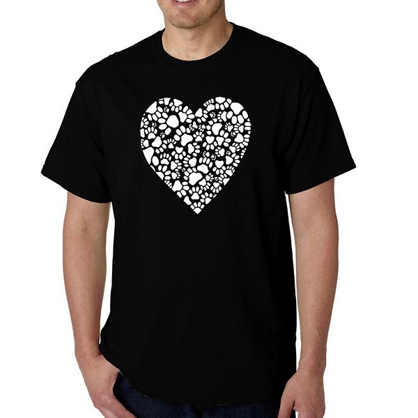 Paw Prints Heart - Men's Word Art T-shirt