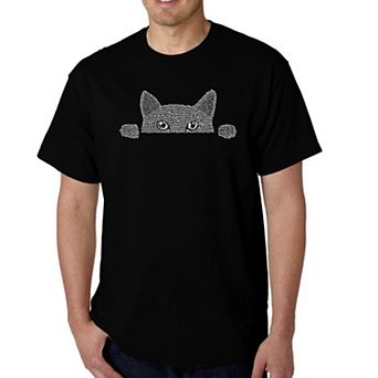 Peeking Cat - Men's Word Art T-shirt