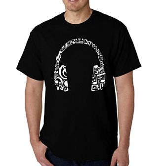 Music Note Headphones - Men's Word Art T-shirt