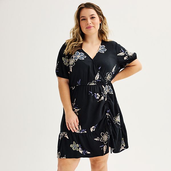 Juniors' Plus Size SO® Asymmetrical Cinch Side Dress