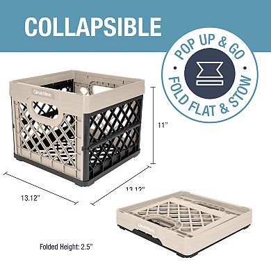 CleverMade Collapsible Milk Crate 3-piece Set