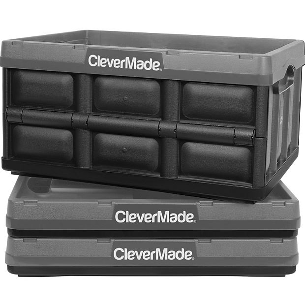 CleverMade Collapsible Storage Bin, Gray