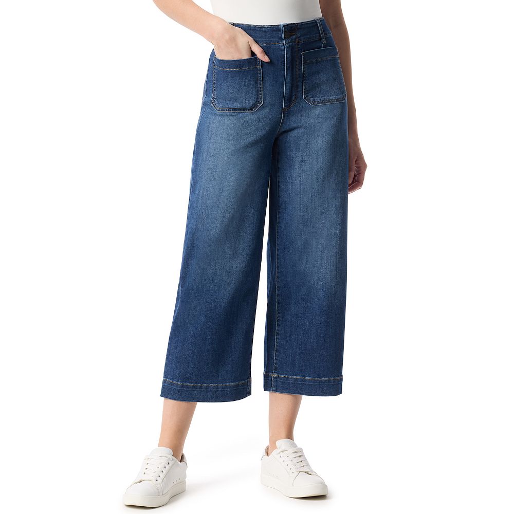 Women's Gloria Vanderbilt Shape Effect Patch Pocket Wide Leg Crop