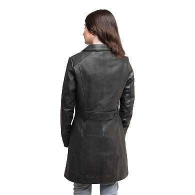 Women's Whet Blu Julia Leather Trench Coat