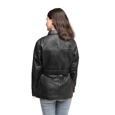 Women's Whet Blu Janely Leather Shirt Jacket