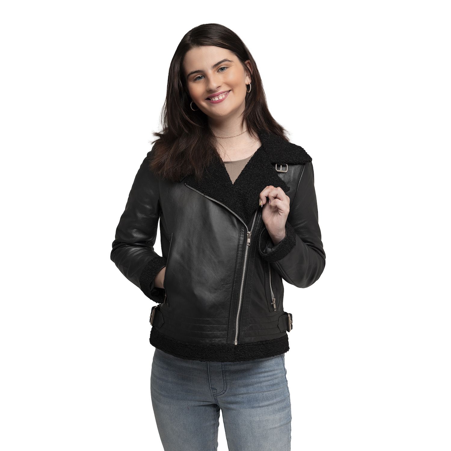 Kohls apt 9 leather on sale jacket