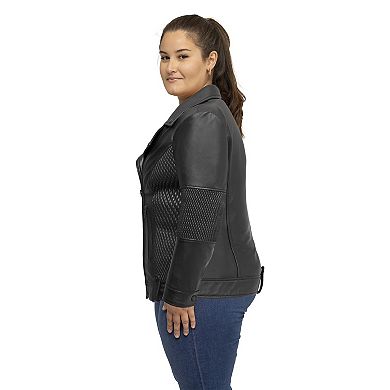 Plus Size Whet Blu Crossover Leather Jacket