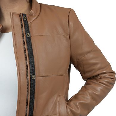 Women's Whet Blu Melyssa Leather Puffer Jacket