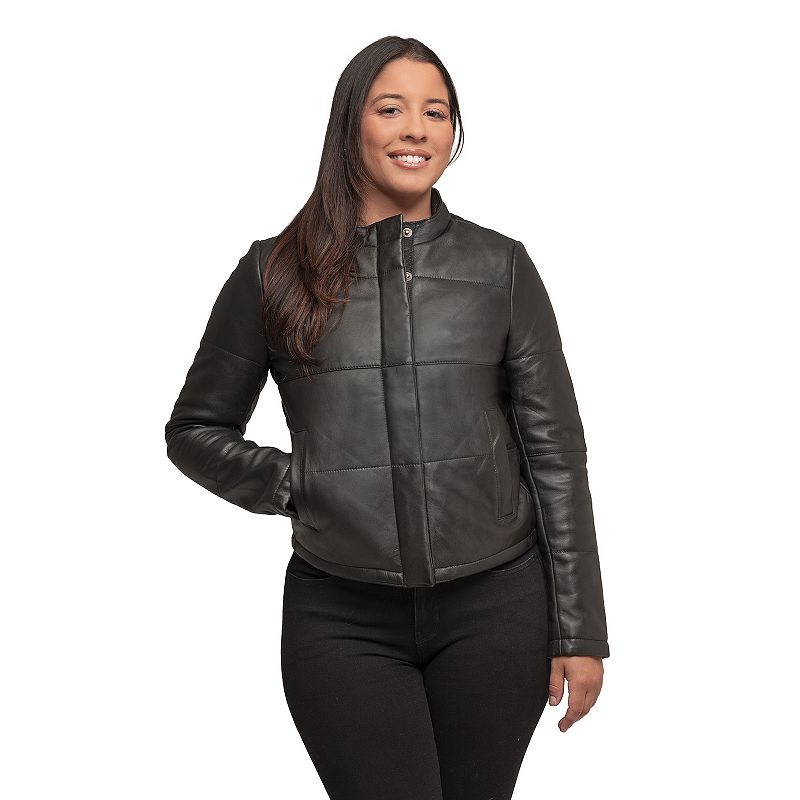 Kohl's leather jacket on sale womens