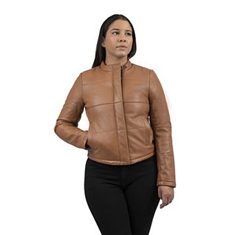 Women's Whet Blu Melyssa Leather Puffer Jacket