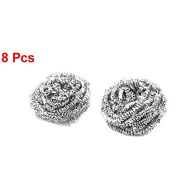 Kitchen Metal Bowl Pot Pan Wire Ball Scrubber Cleaning Tool 2.5" Dia 8pcs
