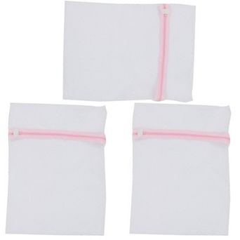Household Laundry Clothes Socks Underwear Mesh Zippered Washing Bag 3 pc