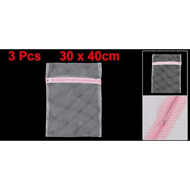 Household Laundry Clothes Socks Underwear Mesh Zippered Washing Bag 3 Pcs