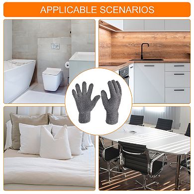 2 Pairs Dusting Cleaning Gloves Microfiber Mittens