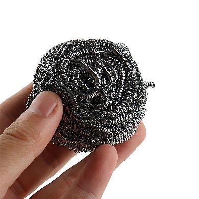 Home Kitchen Pot Pan Dish Wash Cleaning Metal Scrubber Scouring Pad Ball 3 Pcs