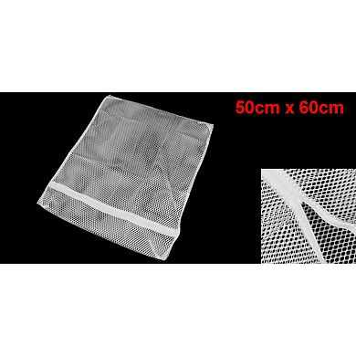 Home White Stocking Underwear Clothes Mesh Style Washing Bag 20" x 24"