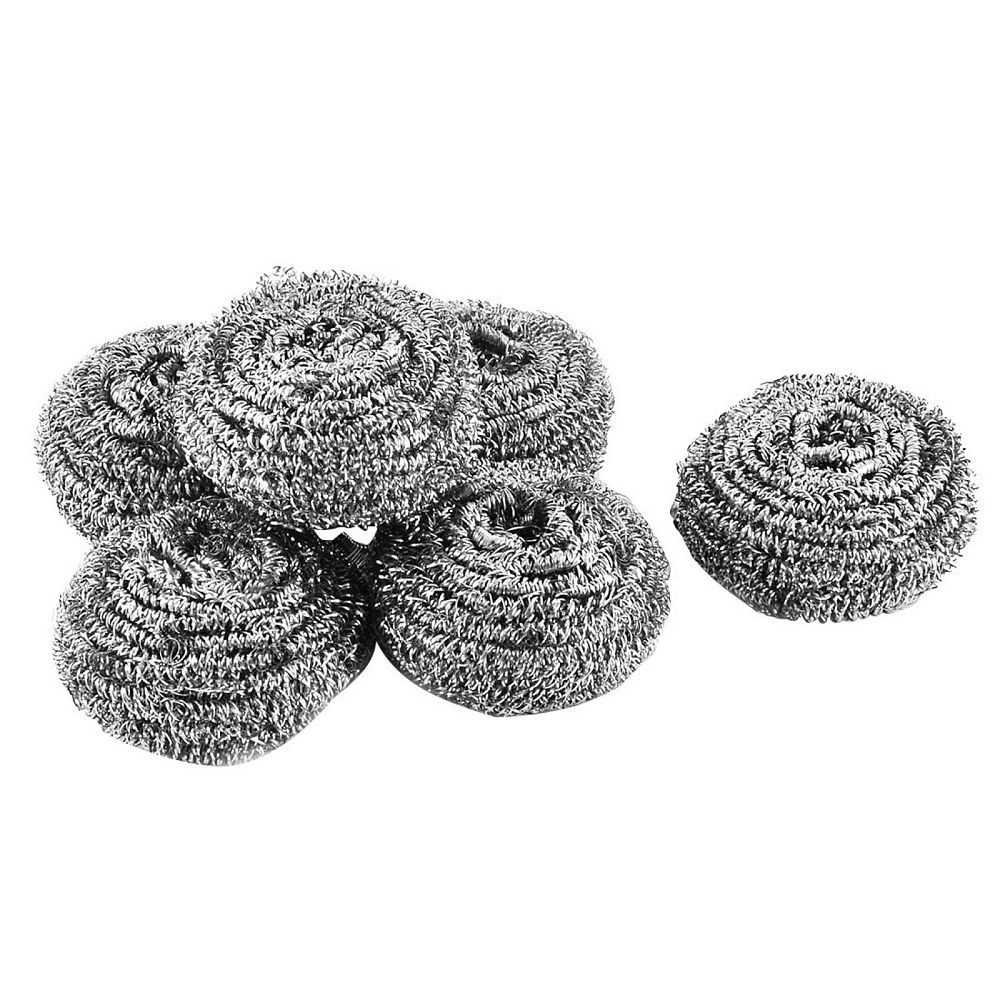 Stainless Steel Wire Kitchen Pot Pan Pad Scrubber 6 Pcs