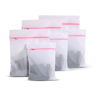 Traveling Washing Bags Socks Underwear Clothes Net Mesh Bag Set (Pink)