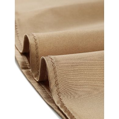 Women's Work Tops Career Tie Neck Short Sleeve Satin Elegant Button Down Shirt