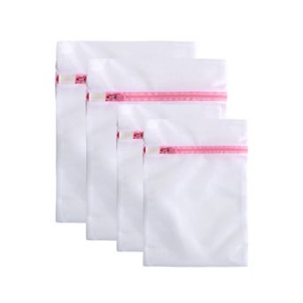 Polyester Washing Bags Socks Underwear Net Mesh Bag Set (Pink #1)
