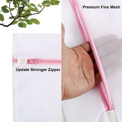 Polyester Washing Bags Socks Underwear Net Mesh Bag Set (Pink #1)