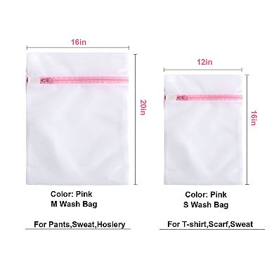 Polyester Washing Bags Socks Underwear Net Mesh Bag Set (Pink #1)