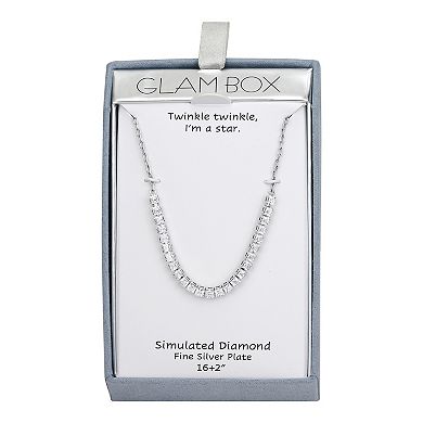 Glam Box Square Simulated Diamond Tennis Necklace